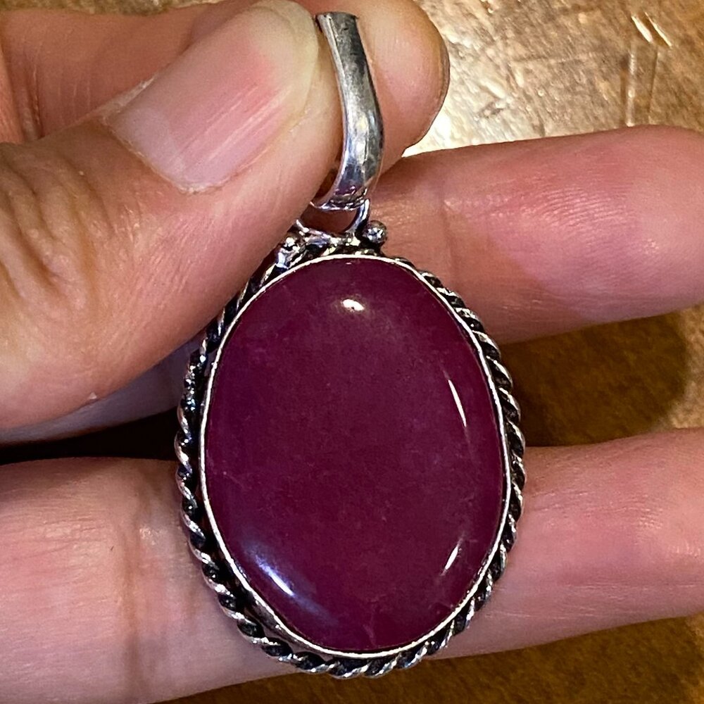 Stunning Natural Handmade Ruby Gemstone Pendant.